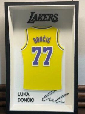 Luka Doncic Los Angeles Lakers #77 NBA Yellow Jersey Shadowbox Display
